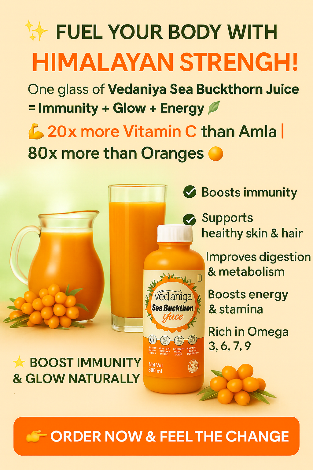 Himalayan Sea Buckthorn Berries Juice - Pure & Natural